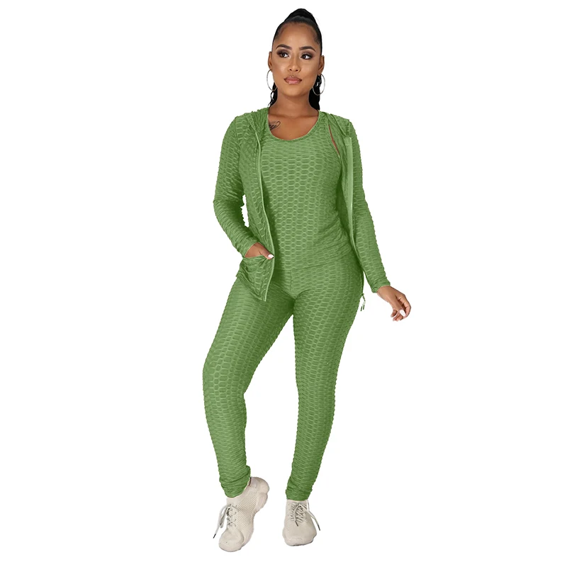New design Spice three Piece hoddies with vest and Butt Lifter Yoga Pants green sweatsuit jogging suits
New design Spice three Piece hoddies with vest and Butt Lifter Yoga Pants green sweatsuit jogging suits
