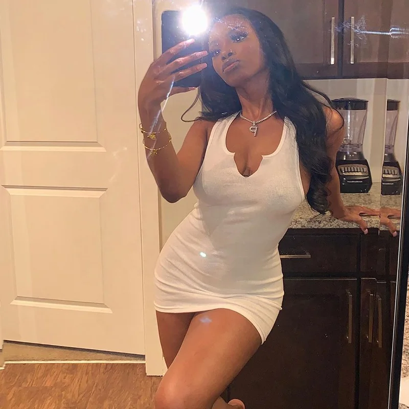 2020 Fashion outfit cotton sleeveless tight bodycon tank dress women sexy white club mini dresses, White, black, purple, brown
2020 Fashion outfit cotton sleeveless tight bodycon tank dress women sexy white club mini dresses, White, black, purple, brown