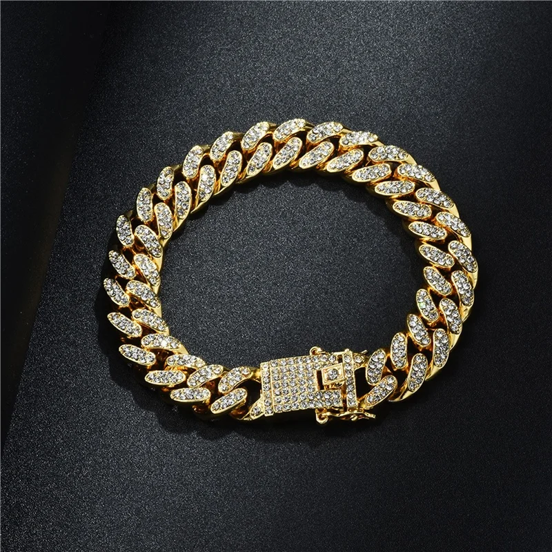 wholesale Amazon's hot sale zircon Cuban chain bracelet gold plated diamond hip hop fashion bracelets, 3 colors
wholesale Amazon's hot sale zircon Cuban chain bracelet gold plated diamond hip hop fashion bracelets, 3 colors