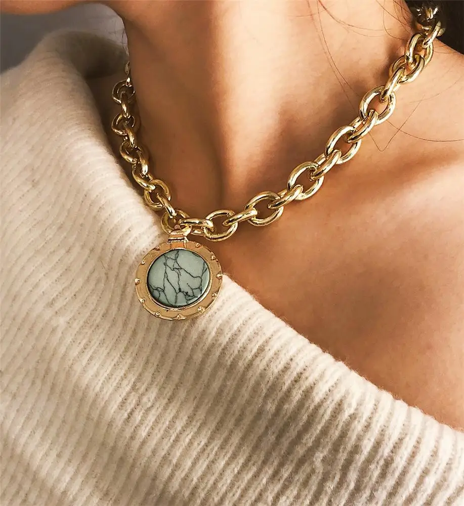 HOVANCI Vintage geometric rough stone pendant necklace necklace female temperament cold wind wild sweater chain
HOVANCI Vintage geometric rough stone pendant necklace necklace female temperament cold wind wild sweater chain