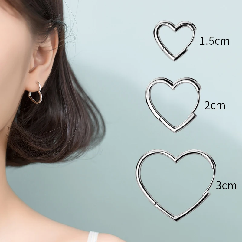 2021 New Design Trend Heart Hoop Earrings Jewellery 925 Sterling Silver Fashion Love Earring Fine Jewelry For Women's 
2021 New Design Trend Heart Hoop Earrings Jewellery 925 Sterling Silver Fashion Love Earring Fine Jewelry For Women's