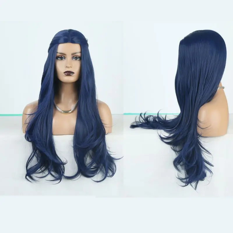 New products exploded European and American wig women's machine made wig blue chemical fiber long curly wig
New products exploded European and American wig women's machine made wig blue chemical fiber long curly wig