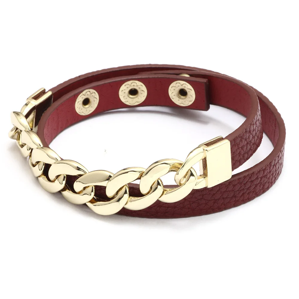 Hot Selling Women Accessories Link Chain with PU Leather Bracelet Bangles, As pic show
Hot Selling Women Accessories Link Chain with PU Leather Bracelet Bangles, As pic show