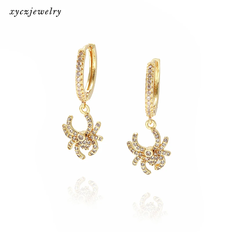 Hot Selling Animal Jewelry Brass Gold Plated Earrings White CZ Spider Pendant Earrings
Hot Selling Animal Jewelry Brass Gold Plated Earrings White CZ Spider Pendant Earrings