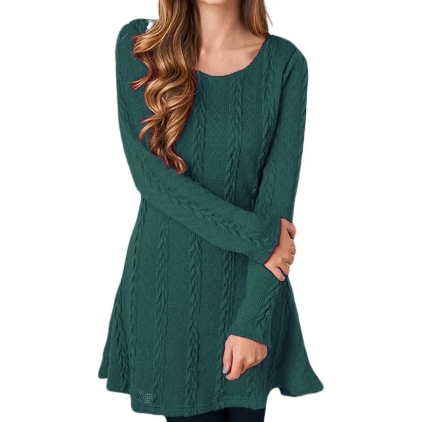 2021 Explosive Four-color Knitted Sweater Dress Round Neck Long Sleeve Dress Casual Womens Sweater Dress, 8 colors 
2021 Explosive Four-color Knitted Sweater Dress Round Neck Long Sleeve Dress Casual Womens Sweater Dress, 8 colors