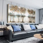 High Quality 100% Handmade Modern Canvas Art Shore Tree Picture Abstract Oil Painting For Wall Decor