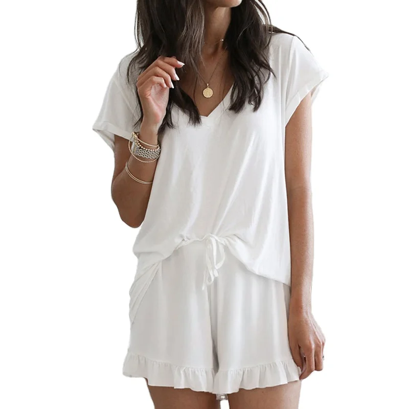 Summer Shorts And T Shirt Women Solid Color Two Piece Casual Home Wear Set For Woman, White,wine red,black,gray
Summer Shorts And T Shirt Women Solid Color Two Piece Casual Home Wear Set For Woman, White,wine red,black,gray