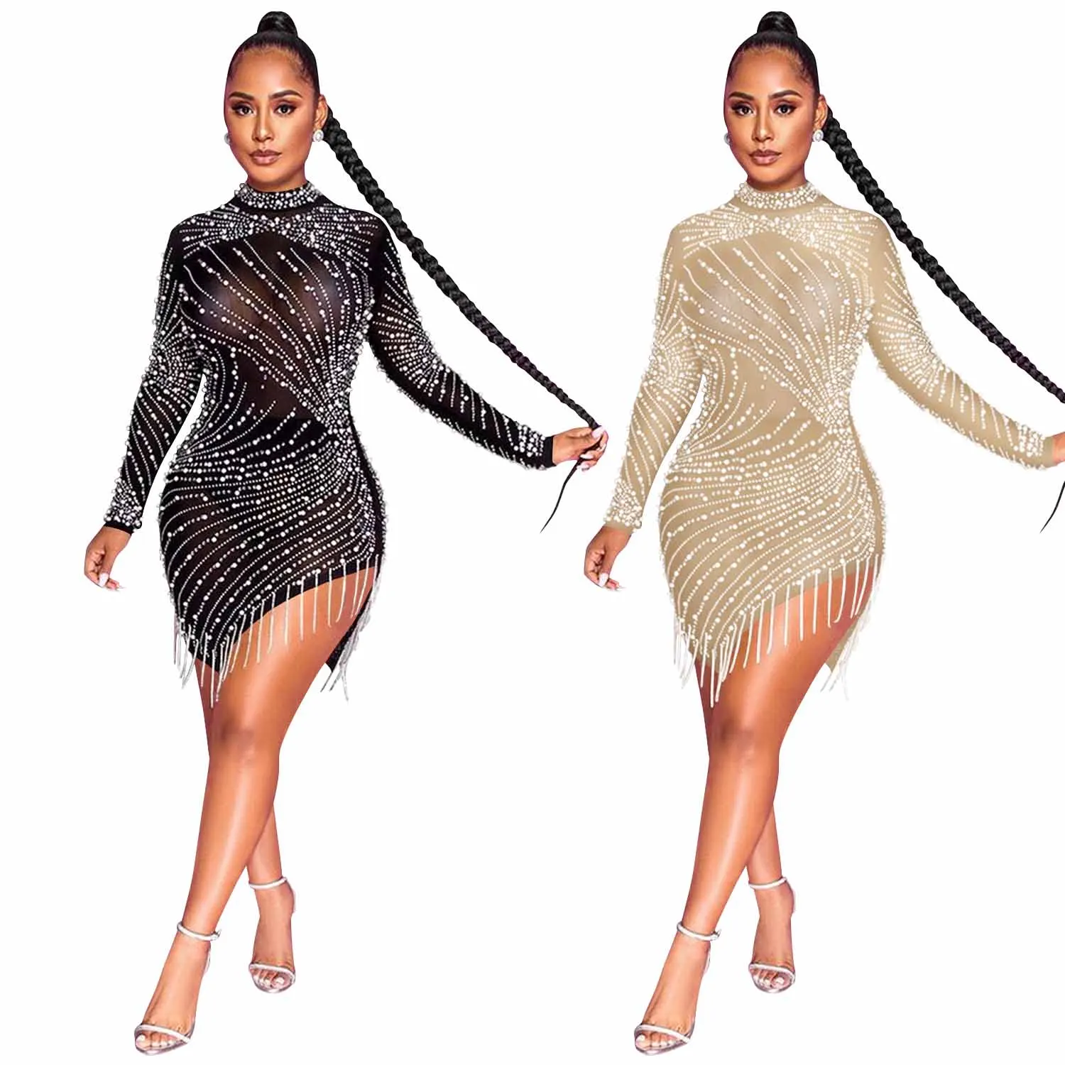 Net yarn rhinestone bubble beads sexy dress night club dress long sleeve dress, As shown on picture
Net yarn rhinestone bubble beads sexy dress night club dress long sleeve dress, As shown on picture