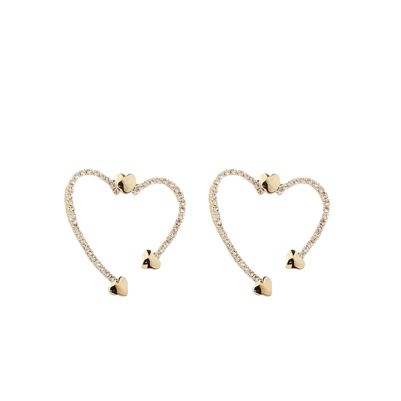 925 Sterling Silver Bling Rhinestone Crystal Hollow Heart Stud Earrings CZ Zirconia Heart Earring For Girls
925 Sterling Silver Bling Rhinestone Crystal Hollow Heart Stud Earrings CZ Zirconia Heart Earring For Girls