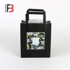 custom luxury white kraft paper bag flat handle with logo printing shopping gift package