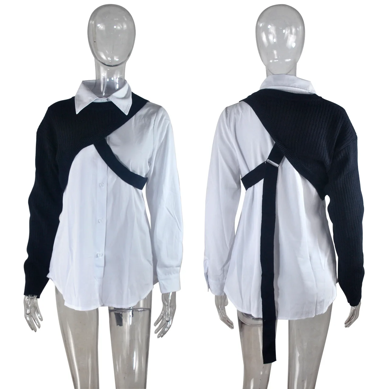 2021 winter new fashion casual white lining long-sleeved wool knitted shawl shirt two-piece suit, Blue
2021 winter new fashion casual white lining long-sleeved wool knitted shawl shirt two-piece suit, Blue
