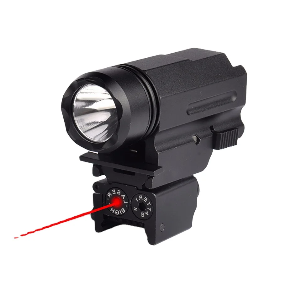 2 in 1 Tactical Flashlight and Adjustable Red Dot Laser Sight, 20mm Rail Mount for Glock Hunting
2 in 1 Tactical Flashlight and Adjustable Red Dot Laser Sight, 20mm Rail Mount for Glock Hunting