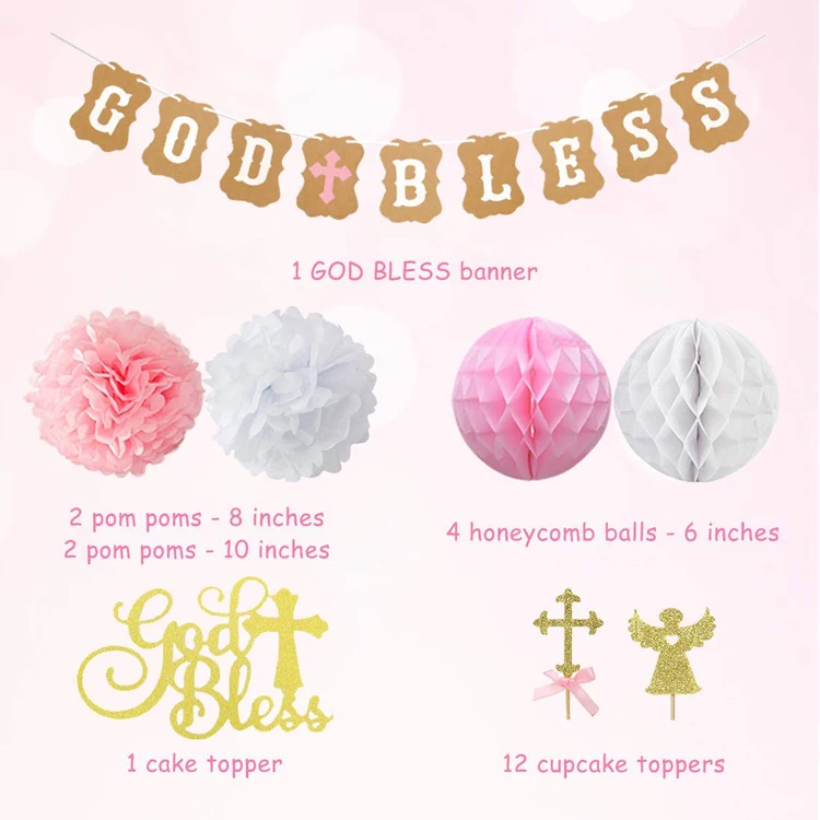 cake topper for first baptism baby girl christening baby shower
