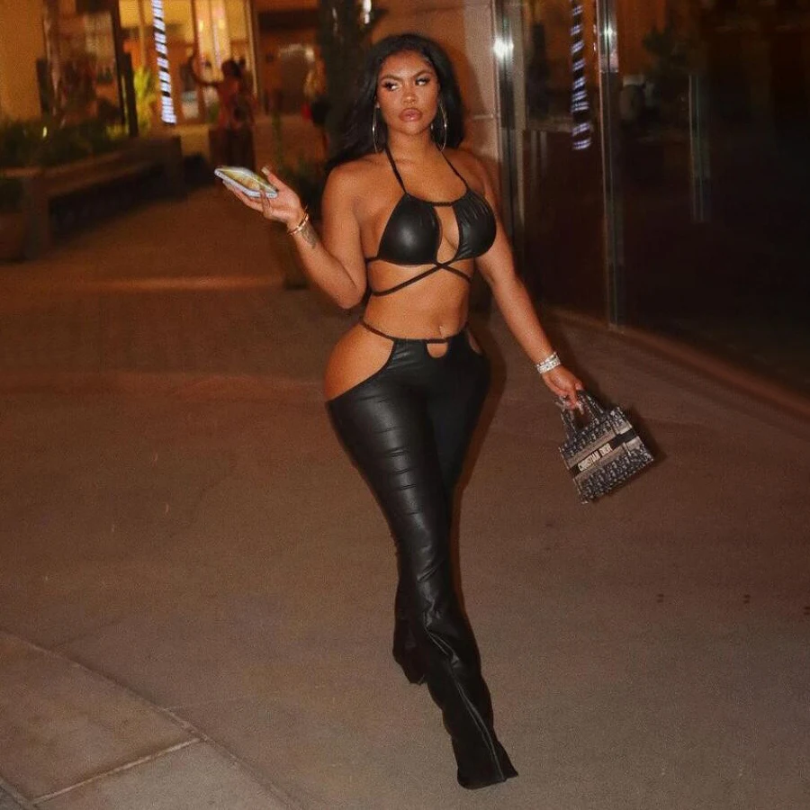 Kliou K20S10232 Sexy Lace Up Solid Hollow Out PU Leather Outfits 2021 New Arrivals Women 2 Piece Set
Kliou K20S10232 Sexy Lace Up Solid Hollow Out PU Leather Outfits 2021 New Arrivals Women 2 Piece Set