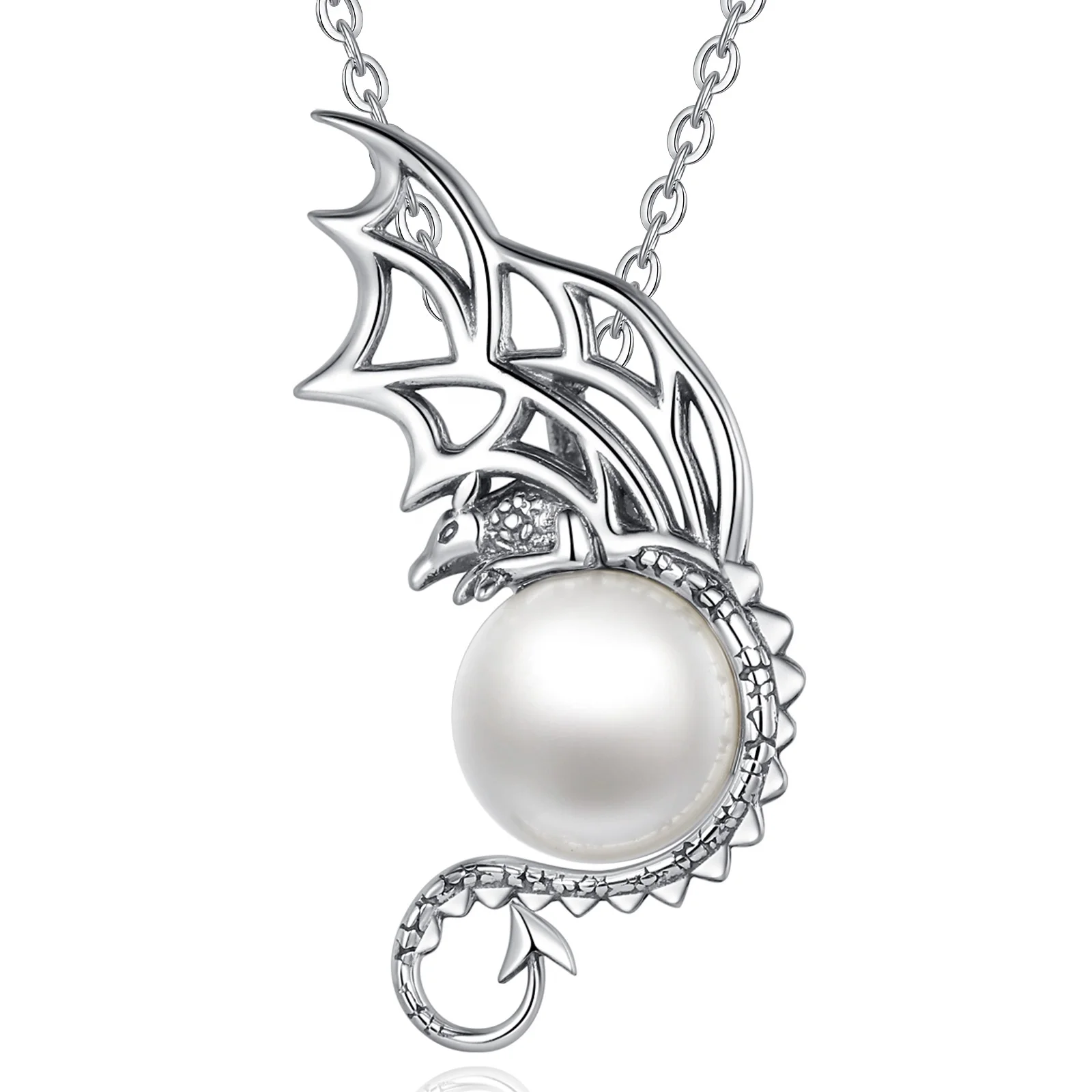 Merryshine Jewelry Original Design 925 Sterling Silver Pearl Ball Flying Dragon Pendant Necklace for Men
Merryshine Jewelry Original Design 925 Sterling Silver Pearl Ball Flying Dragon Pendant Necklace for Men