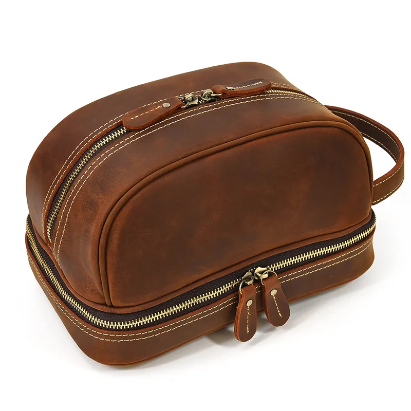 Top Quality Crazy Horse Leather Overnight Makeup bag Genuine Leather makeup portable bag, Brown,black
Top Quality Crazy Horse Leather Overnight Makeup bag Genuine Leather makeup portable bag, Brown,black