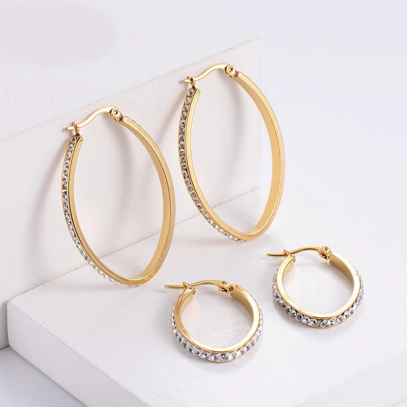 Aretes De Diamante 18K Gold Plated Stainless Steel Trendy Jewelry Minimalist Geometric Oval Diamond Big Hoop Earring For Women
Aretes De Diamante 18K Gold Plated Stainless Steel Trendy Jewelry Minimalist Geometric Oval Diamond Big Hoop Earring For Women