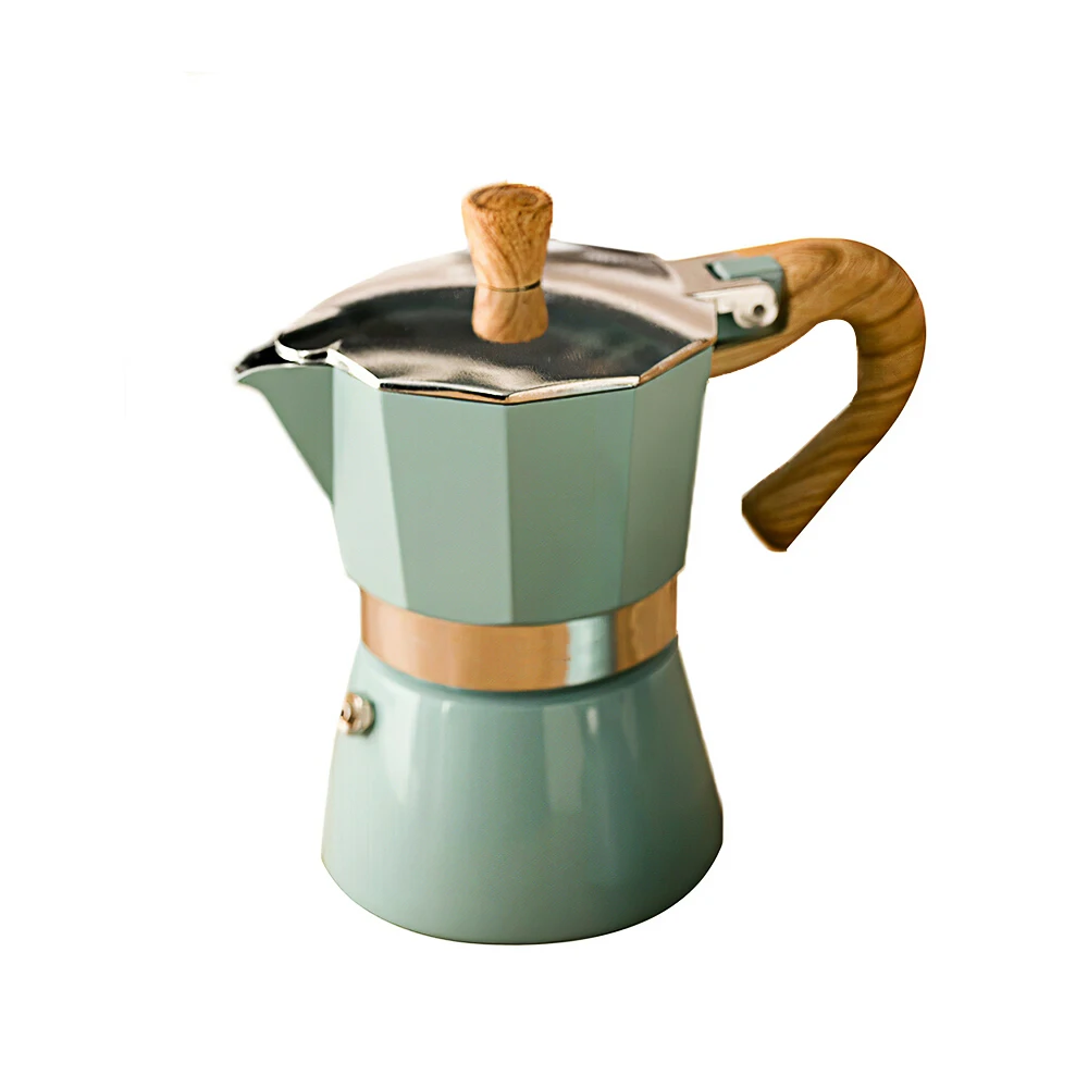 Household Aluminum Coffee Pot Espresso Mocha Coffee Pot Lake Green Coffee Maker Percolator 150/300ML
Household Aluminum Coffee Pot Espresso Mocha Coffee Pot Lake Green Coffee Maker Percolator 150/300ML
