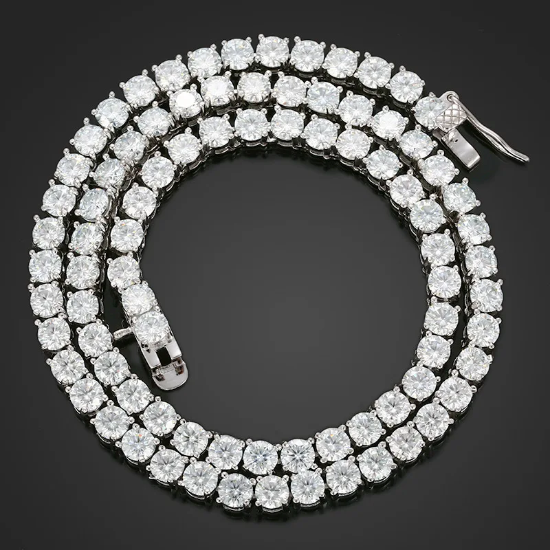 Hip Hop Iced Out D Color White VVS 925 Sterling Silver 3MM 4MM Moissanite Diamond Tennis Chain Necklace
Hip Hop Iced Out D Color White VVS 925 Sterling Silver 3MM 4MM Moissanite Diamond Tennis Chain Necklace