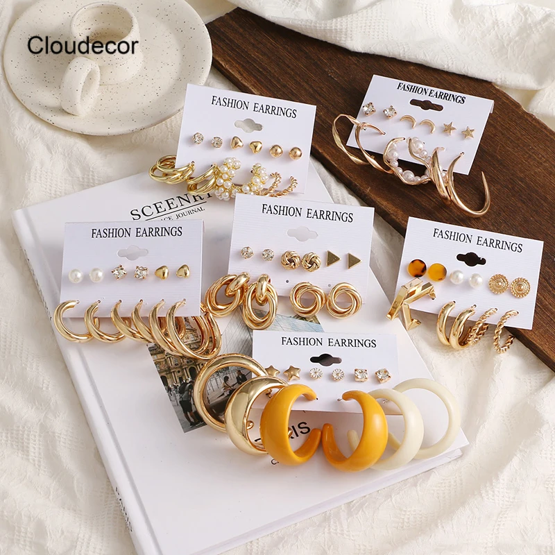 Geometric Hoop Earrings Sets For Women 2021 Korean Pearl Earrings Set Gold Plated Fashion Jewelry Acrylic Earrings Wholesale
Geometric Hoop Earrings Sets For Women 2021 Korean Pearl Earrings Set Gold Plated Fashion Jewelry Acrylic Earrings Wholesale