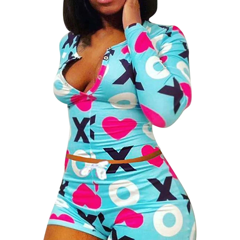 Women Print Homewear Set Two Pieces Set Long Sleeve Top Skinny Elastic Waist Shorts Women Homewear, 8 colors 
Women Print Homewear Set Two Pieces Set Long Sleeve Top Skinny Elastic Waist Shorts Women Homewear, 8 colors