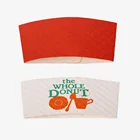 Disposable custom printed craft embossed stamped paper coffee cup sleeve for paper cup