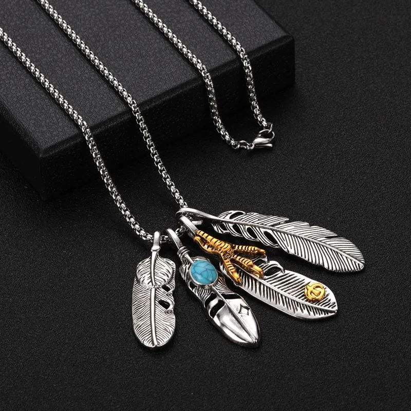 Four Feathers Summer Necklaces Stainless Steel Chain Pendant Necklace Alloy Jewellery Hiphop Necklace
Four Feathers Summer Necklaces Stainless Steel Chain Pendant Necklace Alloy Jewellery Hiphop Necklace