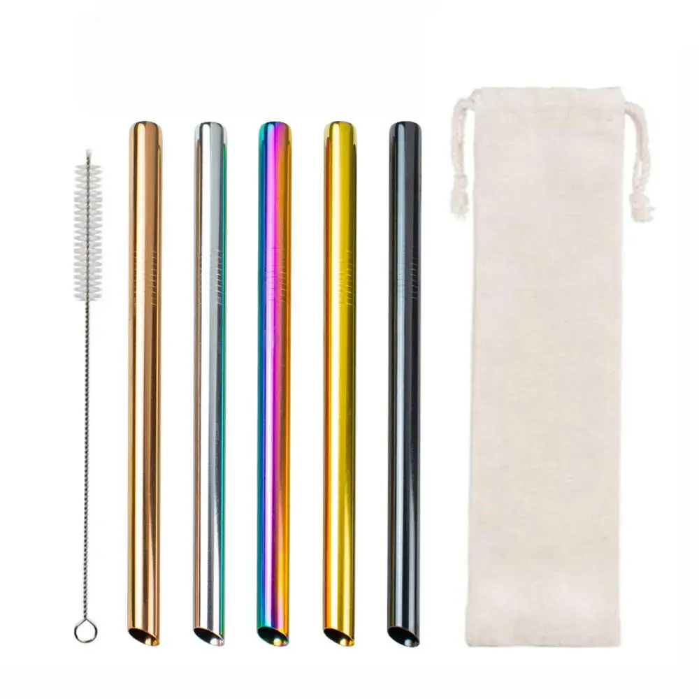 

Eco Friendly Washable Straw Stainless Portable Boba Straw For Bubble Tea Straw Individually Wrapped, Customized color