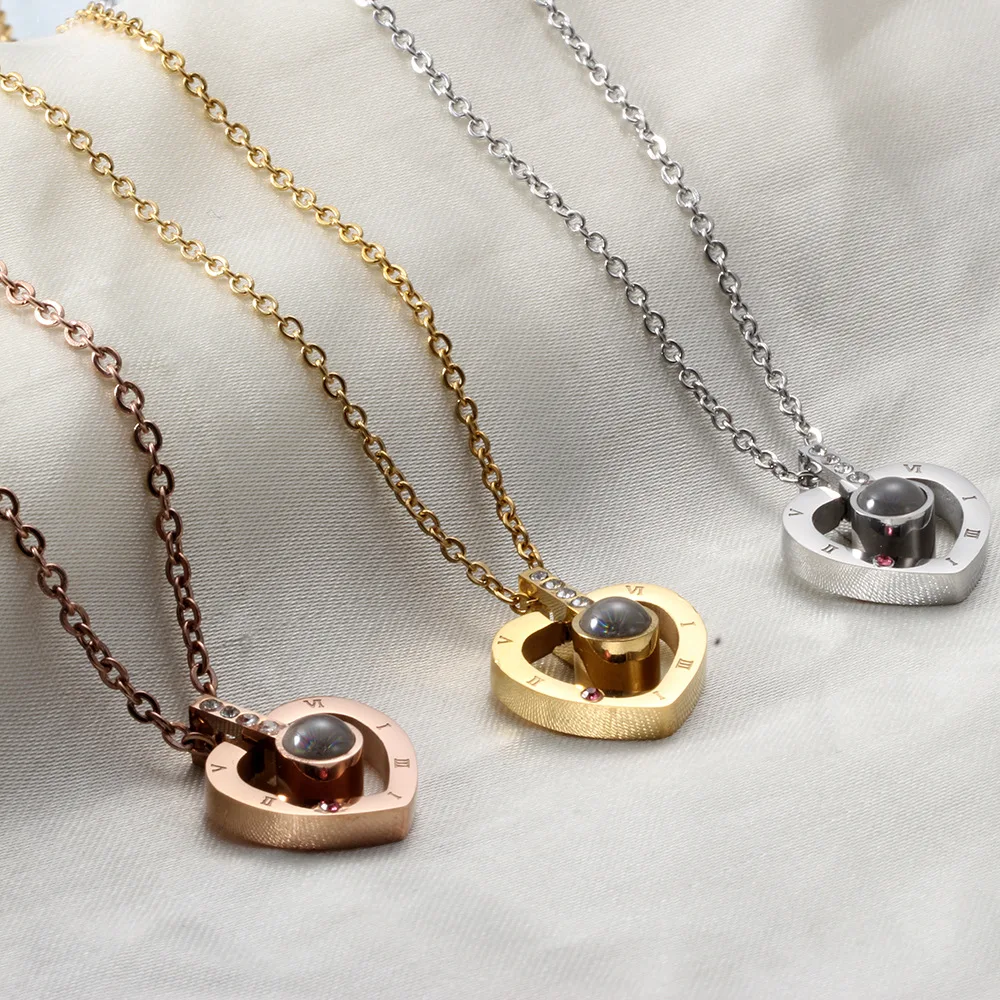 Circle Pendant Projection Necklace Women Love Memory Wedding Pendant Necklace Choker I Love You Necklace
Circle Pendant Projection Necklace Women Love Memory Wedding Pendant Necklace Choker I Love You Necklace