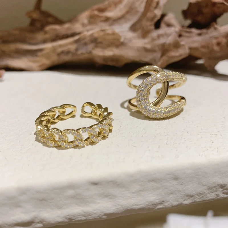 2021 Hot Sale Adjustable CZ Chain Open Finger Ring 18k Gold Plated Chunky Link Chain Zirconia Crystal Opening Ring
2021 Hot Sale Adjustable CZ Chain Open Finger Ring 18k Gold Plated Chunky Link Chain Zirconia Crystal Opening Ring