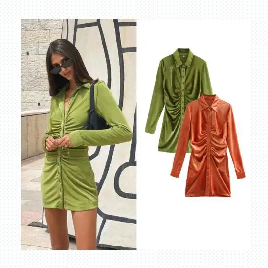 Turn-Down Collar Club Party Long Sleeve Button Mini Streetwear Green Shirt Dresses Women Casual Dress Shirts
Turn-Down Collar Club Party Long Sleeve Button Mini Streetwear Green Shirt Dresses Women Casual Dress Shirts
