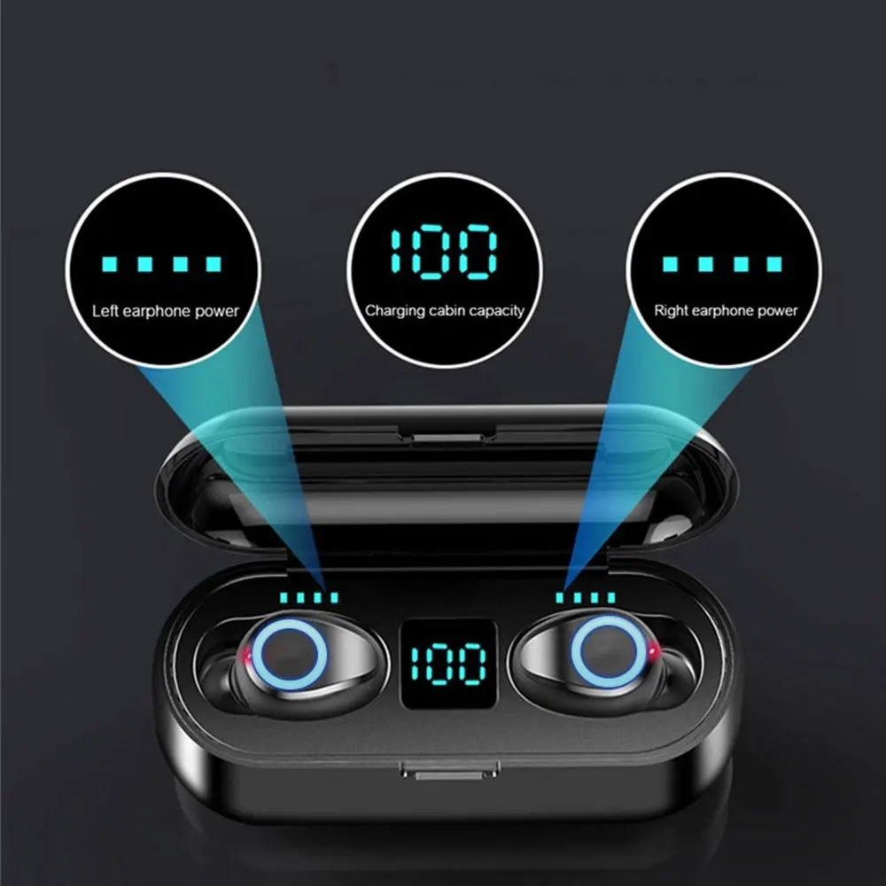 LED Display TWS F9 Wireless 5.0 Earbuds 3D Stereo Waterproof Sports Noise Canceling Bluetooth Earphone
LED Display TWS F9 Wireless 5.0 Earbuds 3D Stereo Waterproof Sports Noise Canceling Bluetooth Earphone
