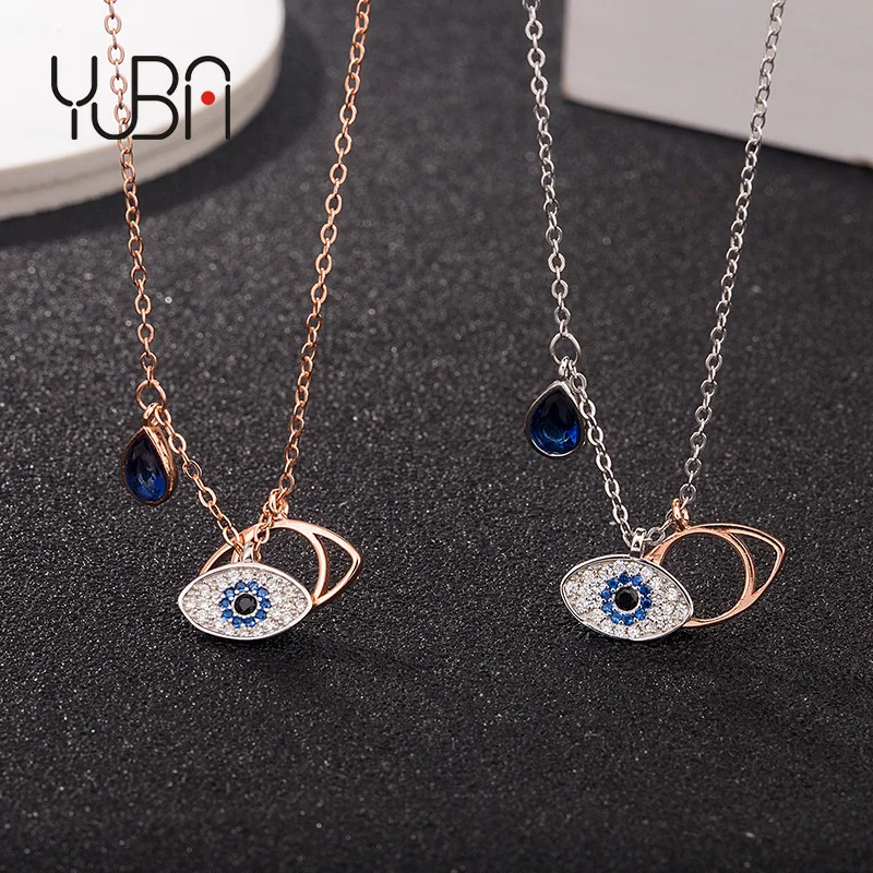 Fashionable Rose Gold Silver Plated S925 silver Blue diamond eyes clavicl Charm Pendant Necklace Jewelry Women's, Silver color
Fashionable Rose Gold Silver Plated S925 silver Blue diamond eyes clavicl Charm Pendant Necklace Jewelry Women's, Silver color