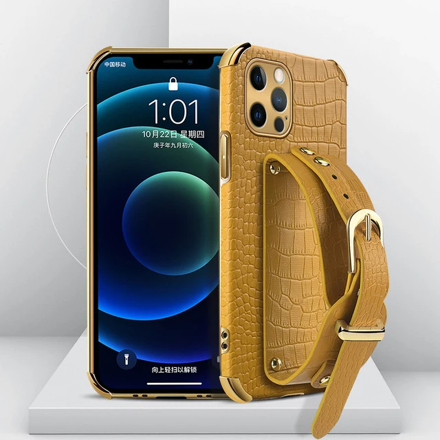 Plating Corner Crocodile Strap Holder Leather Case for iPhone 12 11 Pro Max XR XS Max 8 Plus Leather Case for iPhone 12 Mini, Customized
Plating Corner Crocodile Strap Holder Leather Case for iPhone 12 11 Pro Max XR XS Max 8 Plus Leather Case for iPhone 12 Mini, Customized