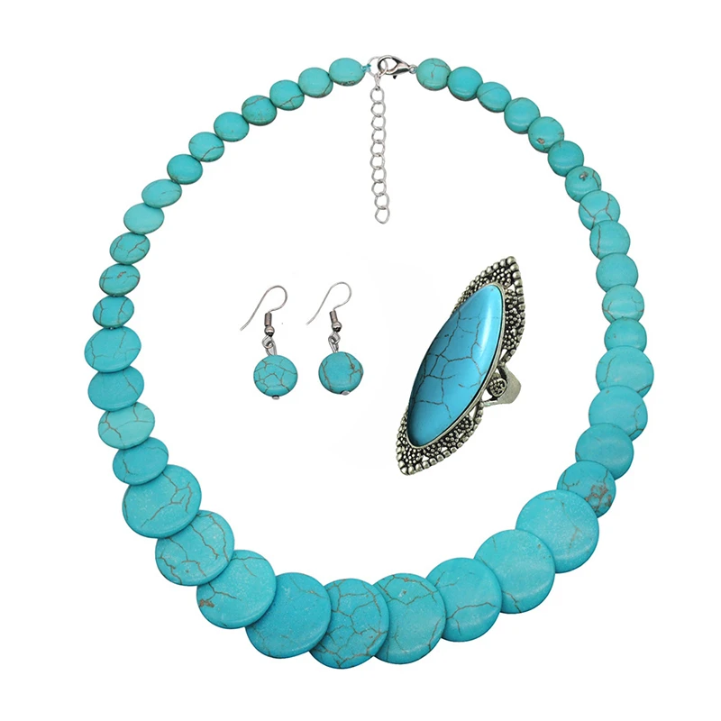 Jachon wholesale vintage style turquoise necklace jewelry set earrings exquisite ring jewelry set for women, Picture
Jachon wholesale vintage style turquoise necklace jewelry set earrings exquisite ring jewelry set for women, Picture