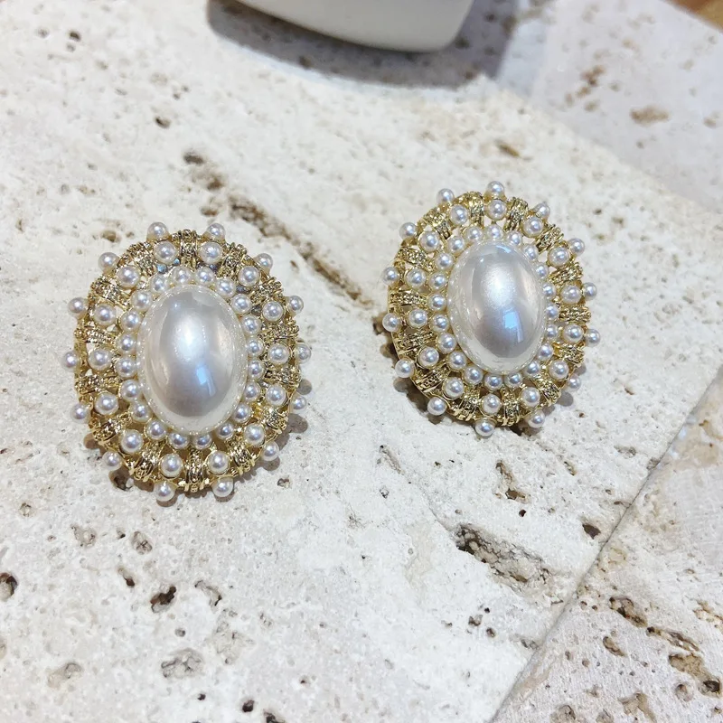 Valentines Day Vintage Gold Silver Pearl Beads Stud Earrings Oval Round Pearl Earring For Wedding
Valentines Day Vintage Gold Silver Pearl Beads Stud Earrings Oval Round Pearl Earring For Wedding