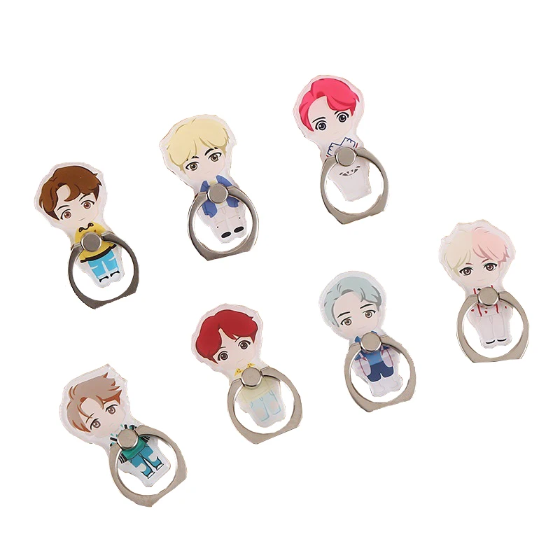 Cute ring buckle Universal phone holder BTS cartoon series Acrylic Phone Stand customizable
Cute ring buckle Universal phone holder BTS cartoon series Acrylic Phone Stand customizable
