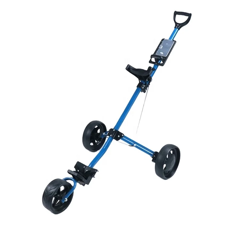 Hot Selling blue Foldable high degree iron golf trolley premium three 3 Wheel push pull golf carts trolley
Hot Selling blue Foldable high degree iron golf trolley premium three 3 Wheel push pull golf carts trolley