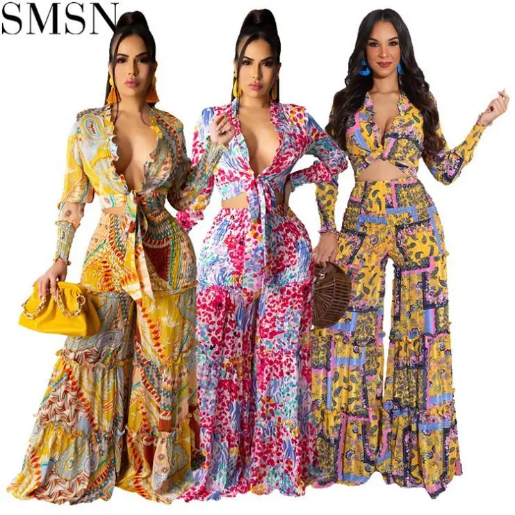 Hot Selling Chiffon Printed Long Sleeve Wide Legs Irregular Womens 2 Piece Sets Two Piece Casual Set
Hot Selling Chiffon Printed Long Sleeve Wide Legs Irregular Womens 2 Piece Sets Two Piece Casual Set