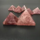 High quality large rose quartz crystal pyramid bulk 3d laser glass triangle