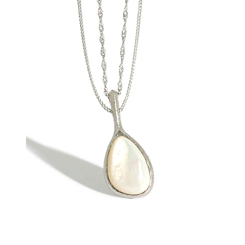 H-N519 statement double layer women Sweater chain S925 shell pearl drop necklace, White gold
H-N519 statement double layer women Sweater chain S925 shell pearl drop necklace, White gold