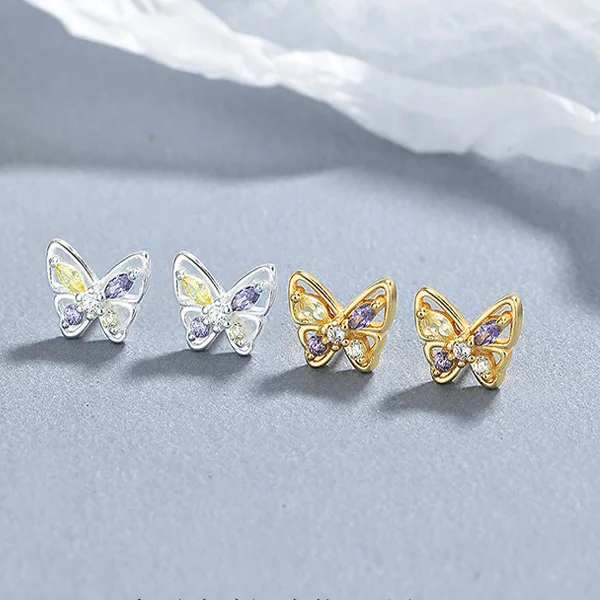 Carline 925 Sterling Silver Butterfly Stud Earrings Gold Plated Fine Jewelry Colorful Zircon New Design Earring For Women
Carline 925 Sterling Silver Butterfly Stud Earrings Gold Plated Fine Jewelry Colorful Zircon New Design Earring For Women