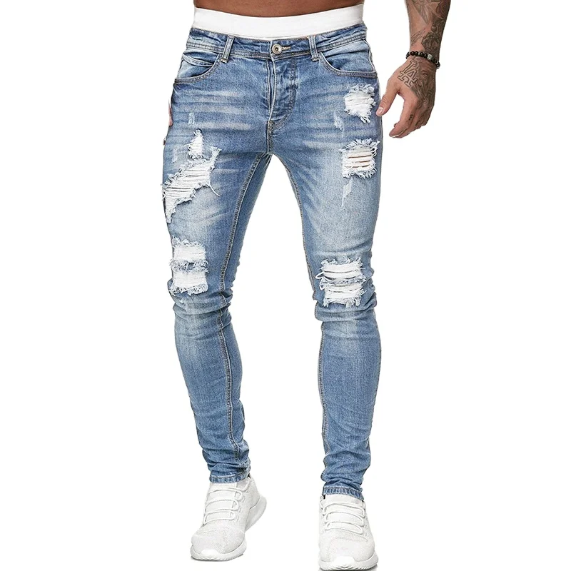 2021 European and American style men's denim trousers ripped slim fitting legging pants jeans for men
2021 European and American style men's denim trousers ripped slim fitting legging pants jeans for men