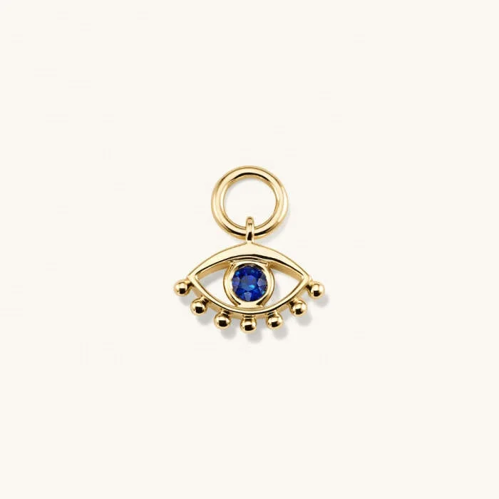 

LOZRUNVE Silver 925 Colored Sapphire CZ Evil Eye Pendant Charm for Earring DIY Jewelry