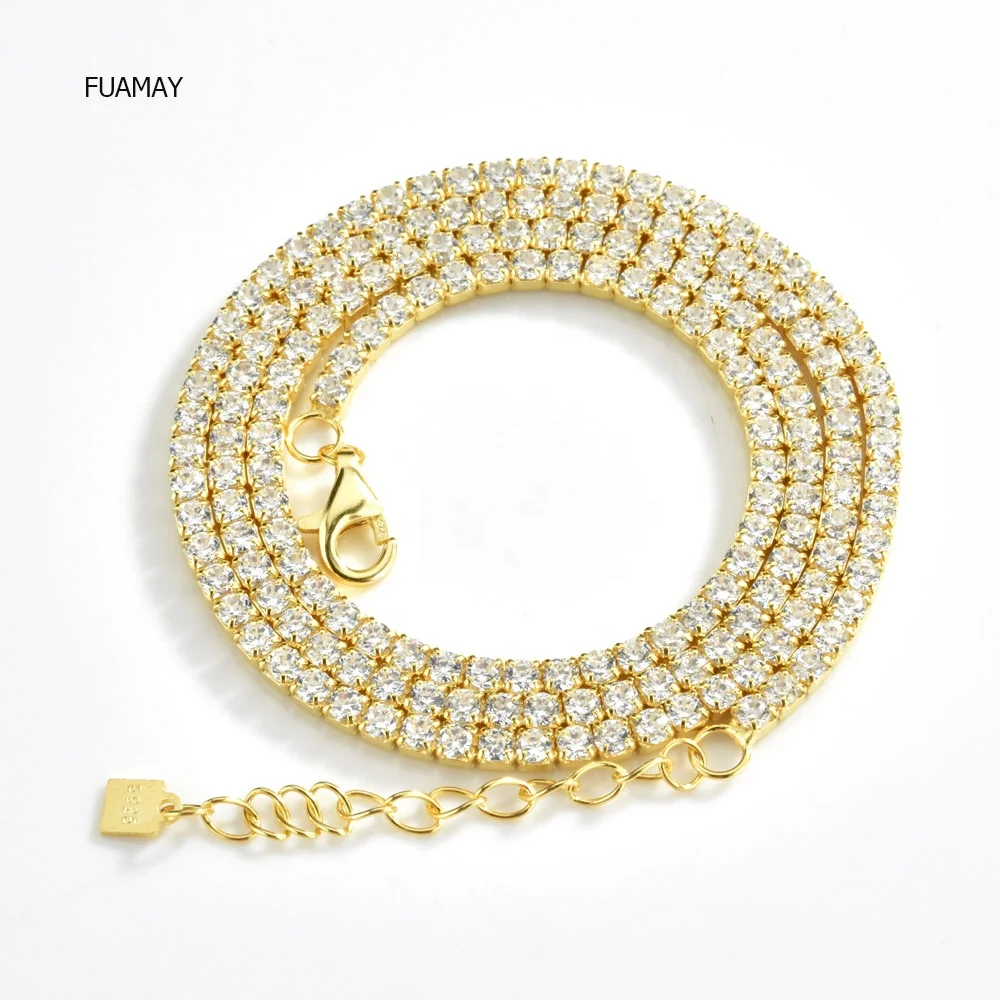 FUAMAY Custom Tennis Chains 925 Sterling Silver Link Chain Hip Hop Jewelry Necklace Iced Out 2mm CZ Diamond 925 Tennis Chains
FUAMAY Custom Tennis Chains 925 Sterling Silver Link Chain Hip Hop Jewelry Necklace Iced Out 2mm CZ Diamond 925 Tennis Chains