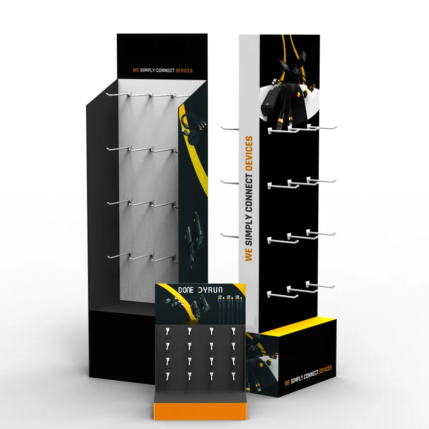 CBD counter display Data line hook paper display stand customized electronic product cardboard hook floor display rack
CBD counter display Data line hook paper display stand customized electronic product cardboard hook floor display rack