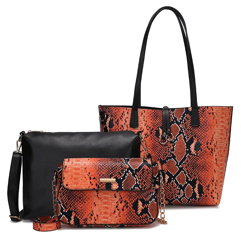 3pcs Composite Bag Snake Skin Leather Tote Bag Serpentine Print Large Capacity Ladies Handbag Sets
3pcs Composite Bag Snake Skin Leather Tote Bag Serpentine Print Large Capacity Ladies Handbag Sets