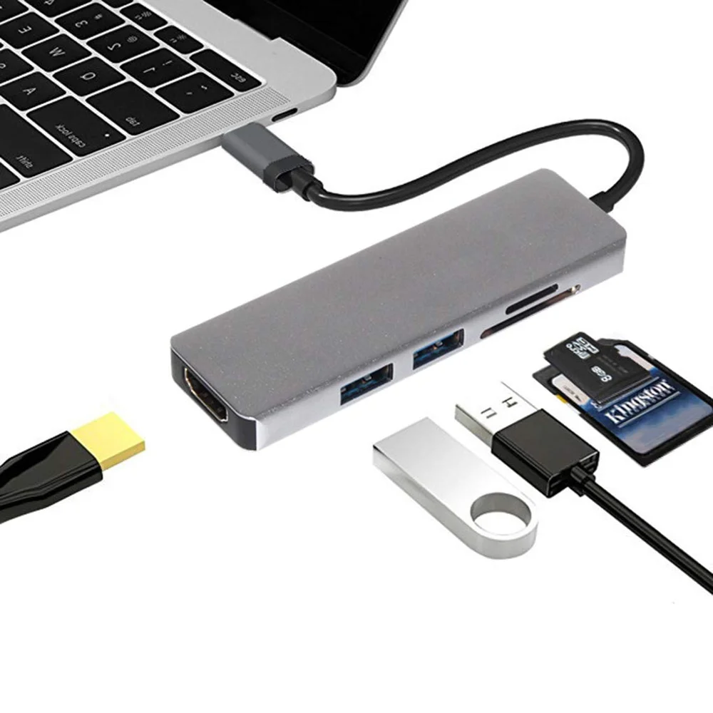 5 in 1 USB C Type Hub Adapter Docking Station 5 Port USB 3.0 Card TF Converter USB Porno Hub for Macbook pro, Black silver grey
5 in 1 USB C Type Hub Adapter Docking Station 5 Port USB 3.0 Card TF Converter USB Porno Hub for Macbook pro, Black silver grey