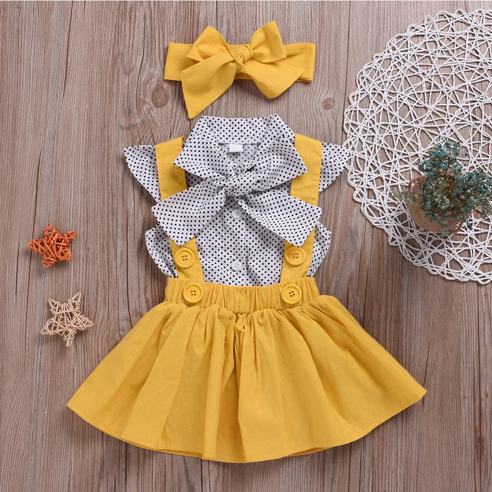summer kid bowknot dot printed blouse suspender skirt set knitted 1 year girls clothing sets, Can be customized
summer kid bowknot dot printed blouse suspender skirt set knitted 1 year girls clothing sets, Can be customized