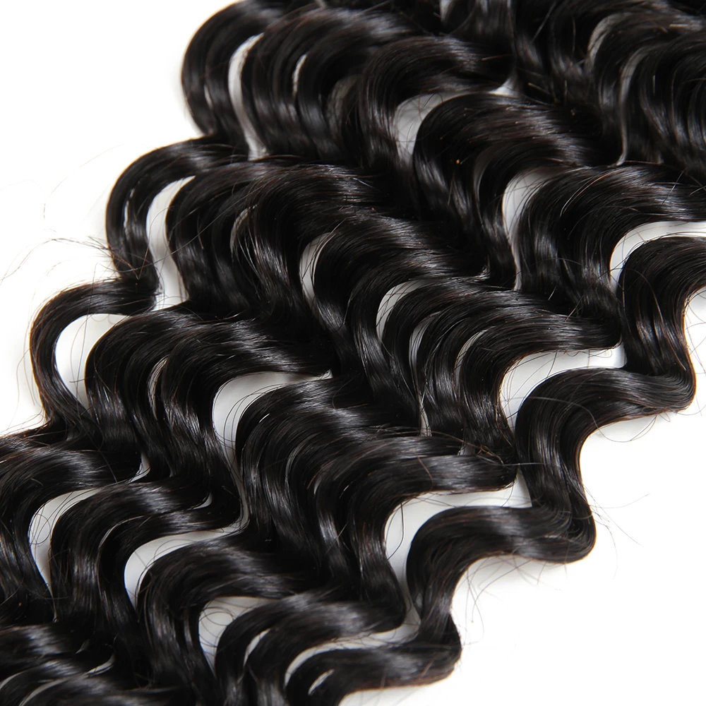 6A cheap deep wave brazilian human hair 4*4 lace closure